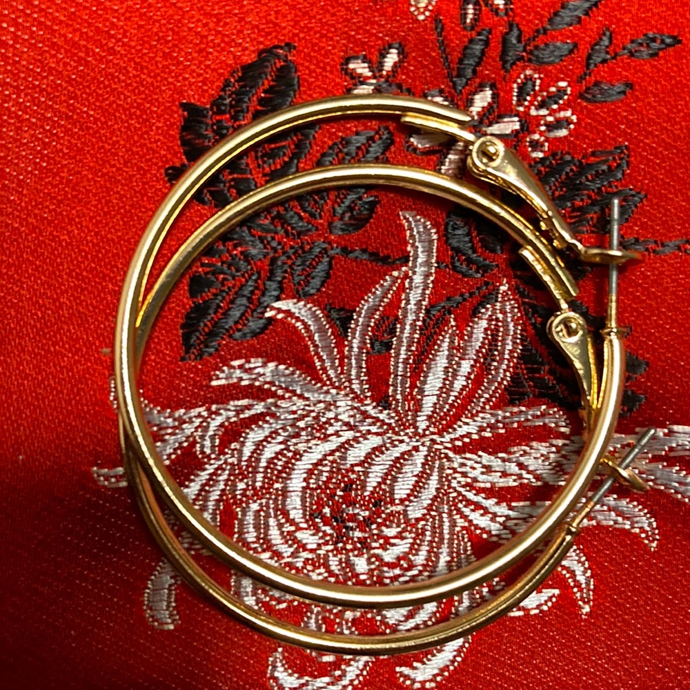 2Mm X 40Mm 14K Yellow Gold Classic Round Hoop Earrings